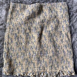 Elegant Blue and Cream Tweed Skirt